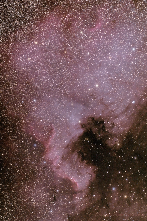 NGC7000 prise à l'Astro-Physics de 130mm à F4.5, Canon 6D 100 prises de 30 secondes à 3200 ISO